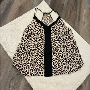 Brown and Black Asymmetrical Backless Camisole